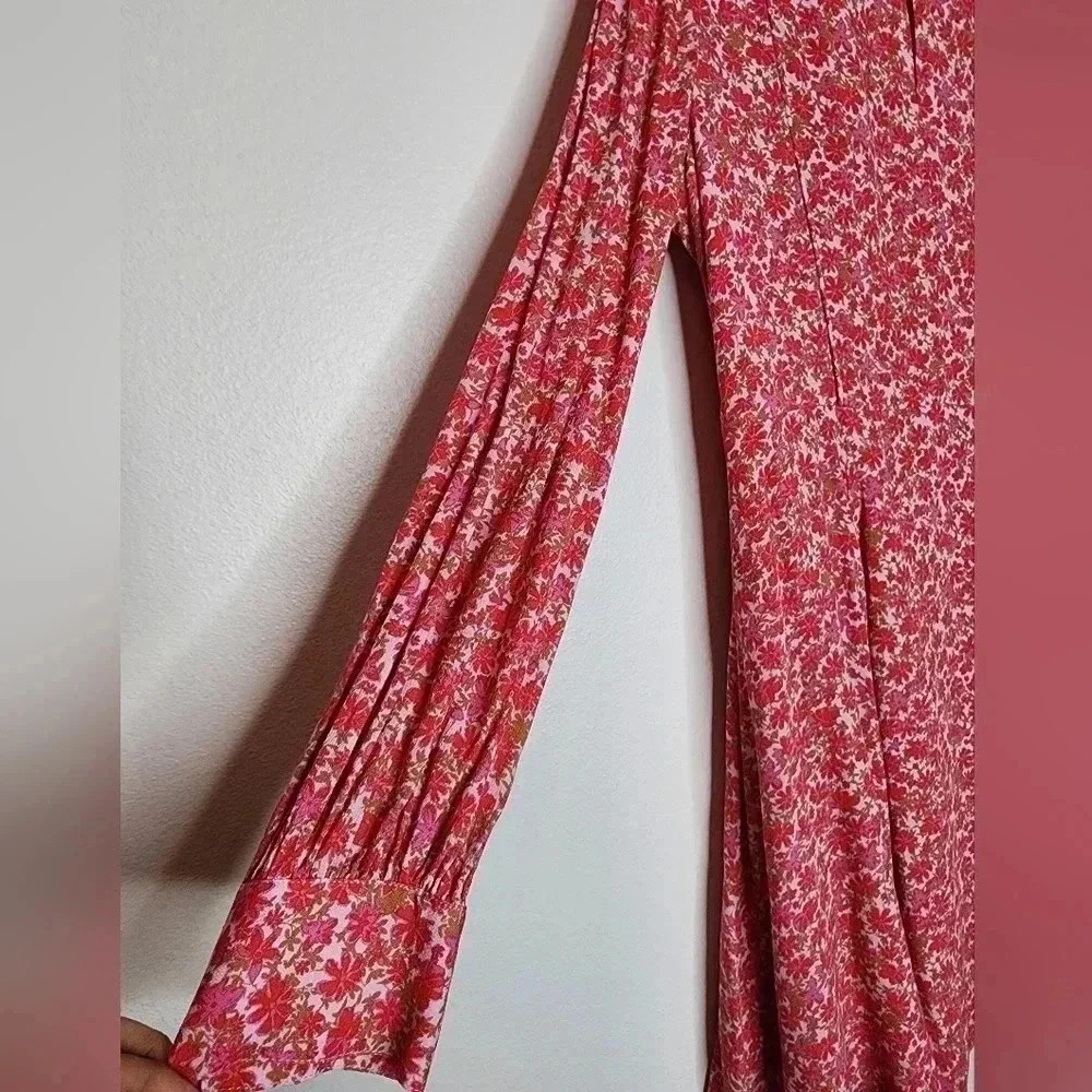 A loves a floral cherry print dress size L rayon - Picture 7 of 15